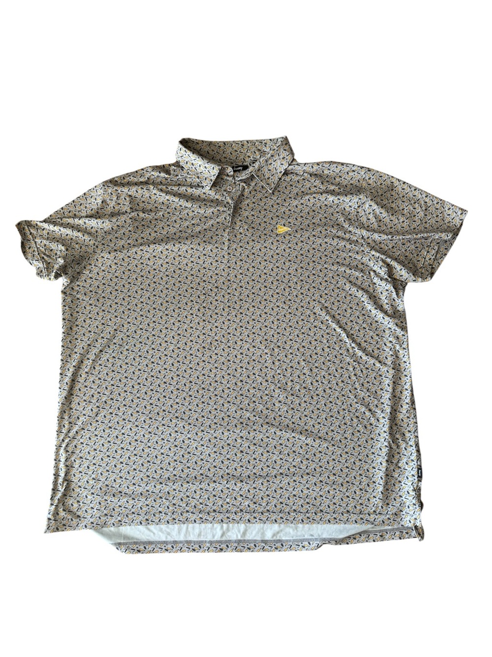 Breezy Golf Mens 4XL Polo Short Sleeve Shirt Beer Cigar Print